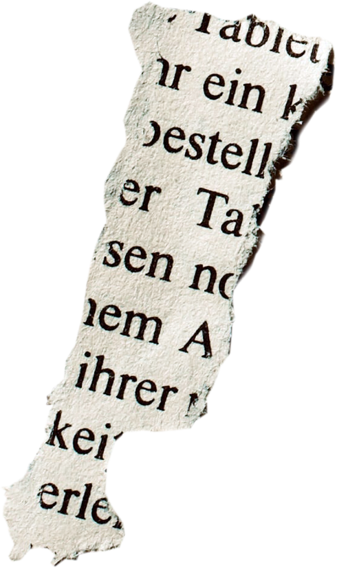 isolated torn paper newspaper